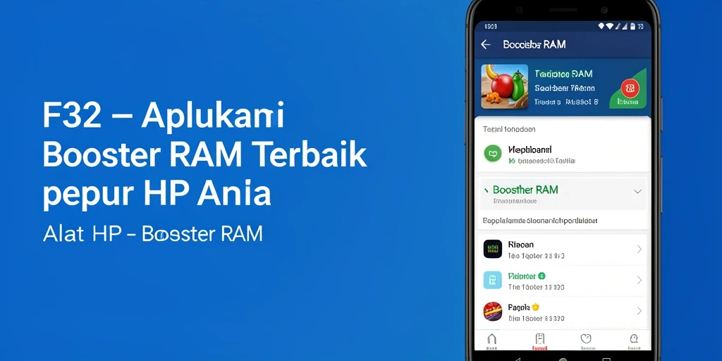 Tampilan antarmuka aplikasi F32 yang mudah digunakan untuk optimasi RAM.