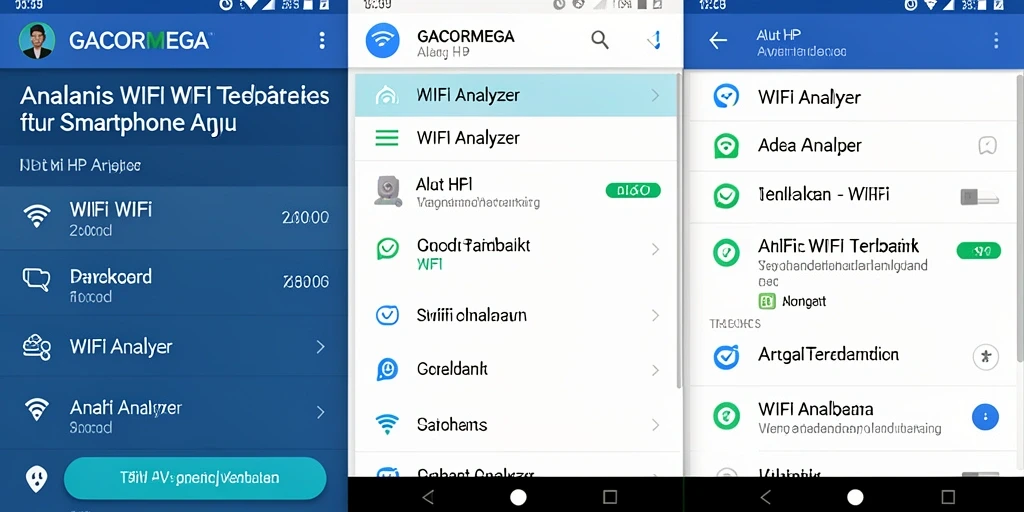 Tampilan antarmuka aplikasi GACORMEGA yang intuitif untuk analisis WiFi.