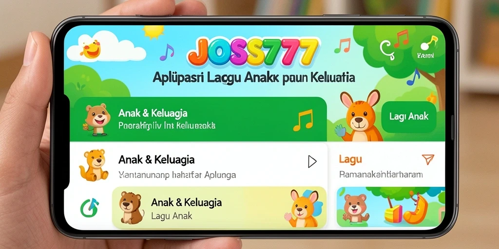 Tampilan antarmuka JOSS777 yang colorful dan mudah digunakan untuk anak-anak.