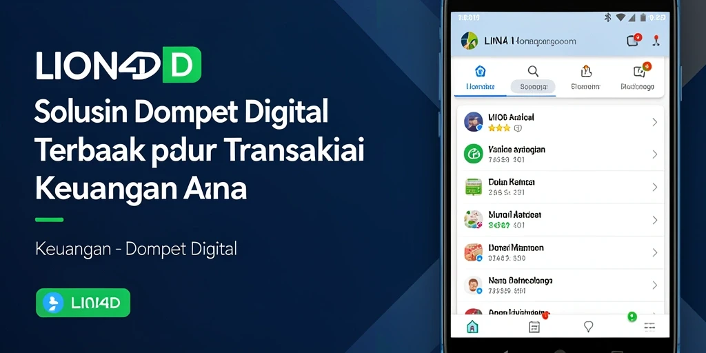 Antarmuka pengguna LION4D yang bersih dan fungsional untuk Dompet Digital.