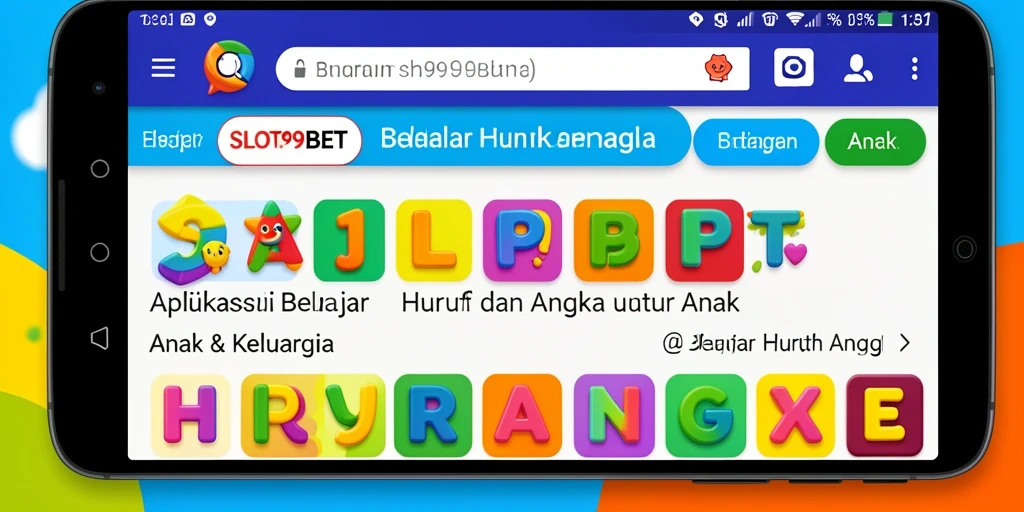 Antarmuka warna-warni SLOT99BET yang menarik untuk belajar huruf dan angka.