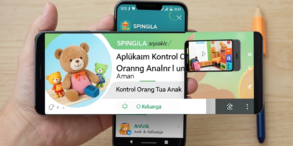 Tampilan antarmuka aplikasi SPINGILA untuk Kontrol Orang Tua Anak.