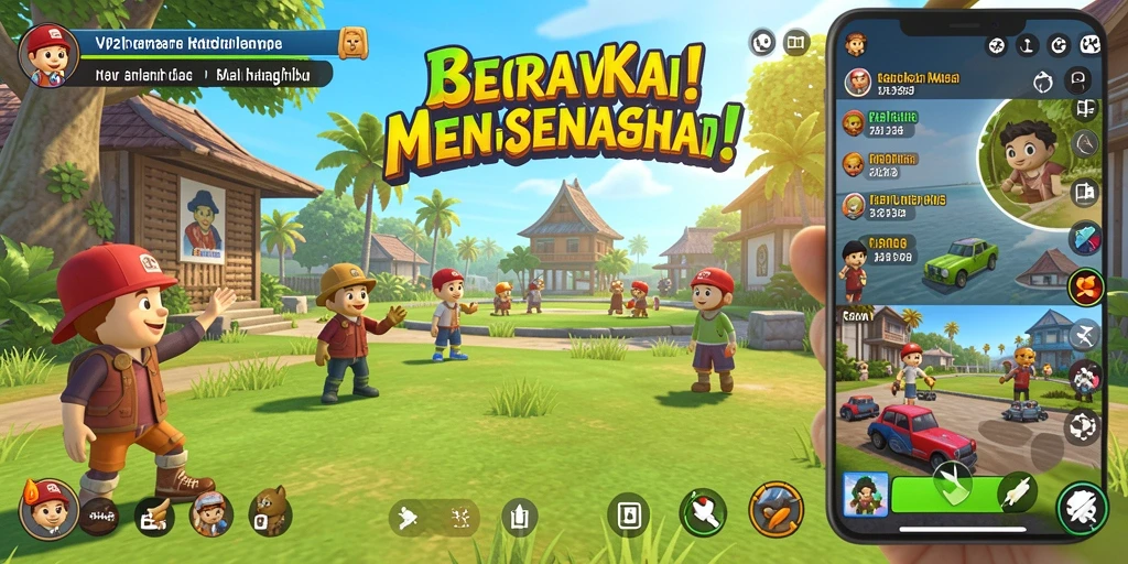 Antarmuka pengguna V21 yang ramah dan penuh warna.