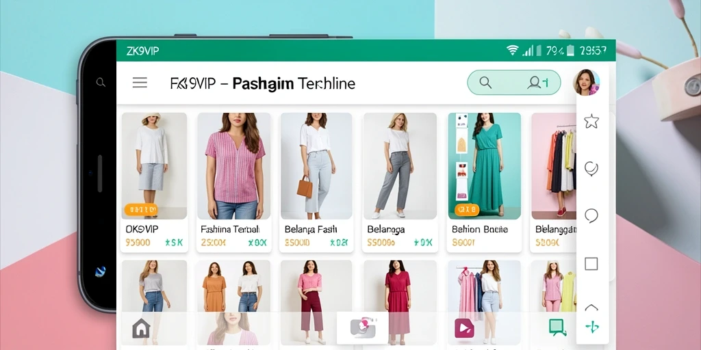 Antarmuka ZK9VIP yang menarik dan mudah digunakan untuk belanja fashion.